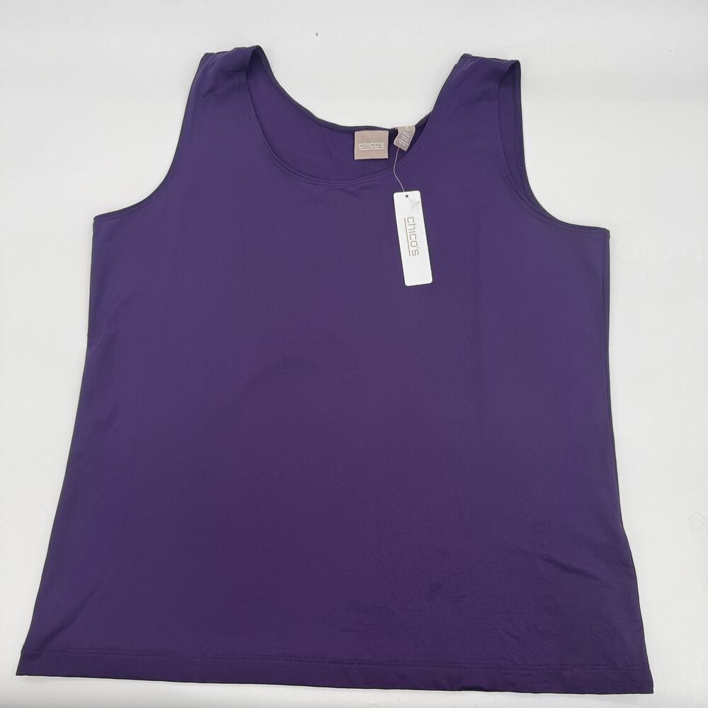 New CHICO's Microfeel Cami Tank Size 3 / XL Purple Sleeveless Layering Knit Top